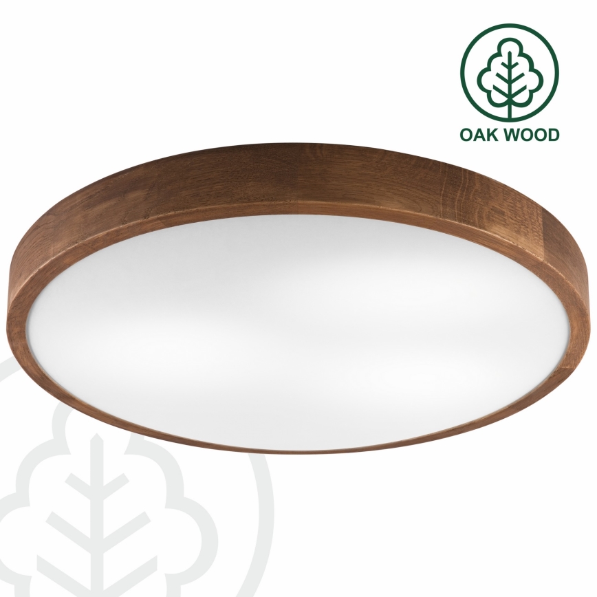Brilagi - Plafoniera LED CARVALHO SLIM 3xE27/15W/230V, finitura rovere-ciliegio, Ø 47 cm