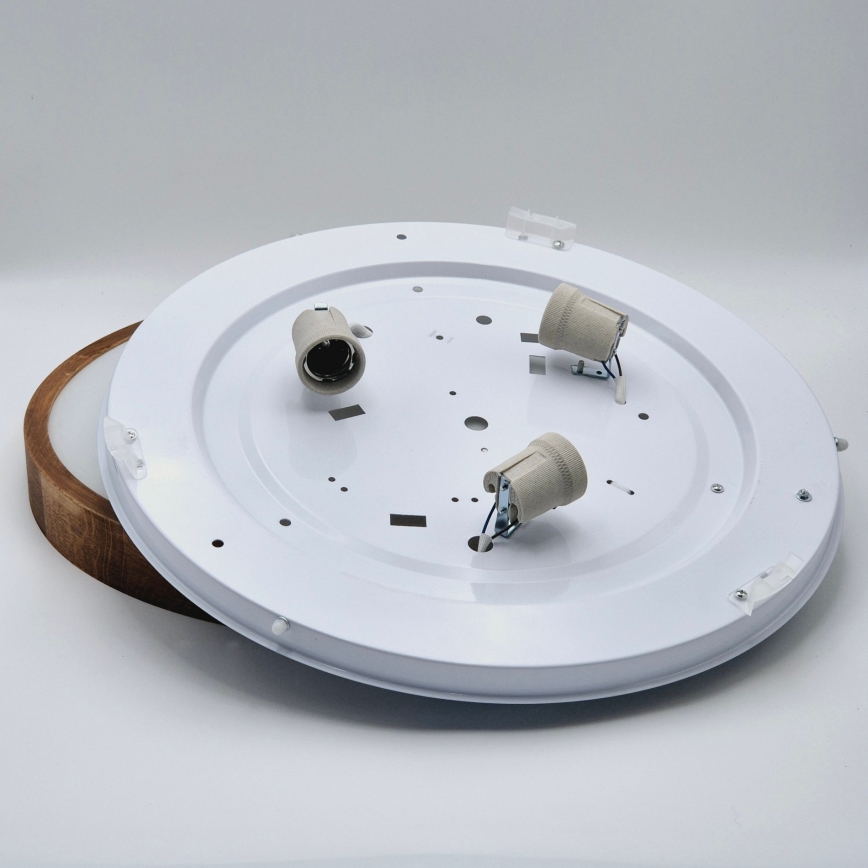 Brilagi - Plafoniera LED CARVALHO SLIM 3xE27/15W/230V, finitura rovere-ciliegio, Ø 47 cm