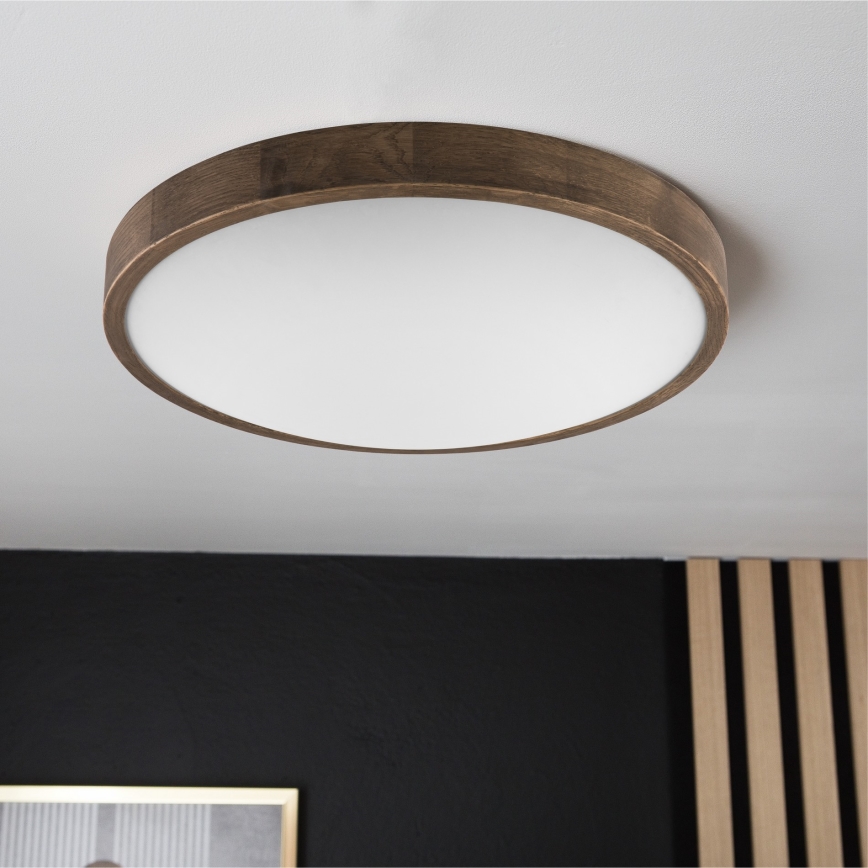 Brilagi - Plafoniera LED CARVALHO SLIM 3xE27/15W/230V rovere-noce Ø 47 cm