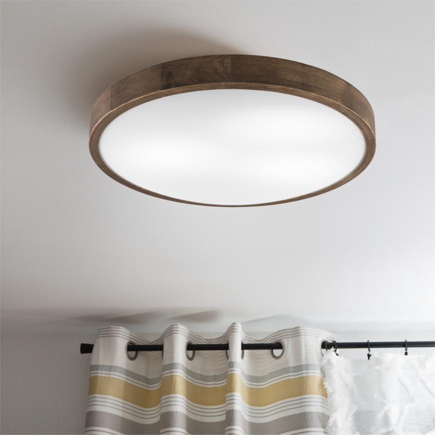 Brilagi - Plafoniera LED CARVALHO SLIM 3xE27/15W/230V rovere-noce Ø 47 cm