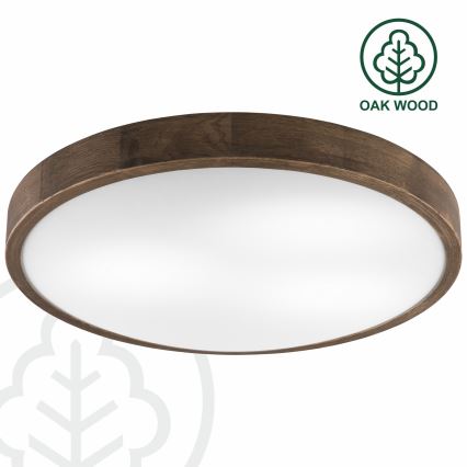 Brilagi - Plafoniera LED CARVALHO SLIM 3xE27/15W/230V rovere-noce Ø 47 cm