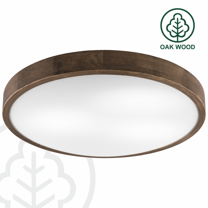 Brilagi - Plafoniera LED CARVALHO SLIM 3xE27/15W/230V rovere-noce Ø 47 cm