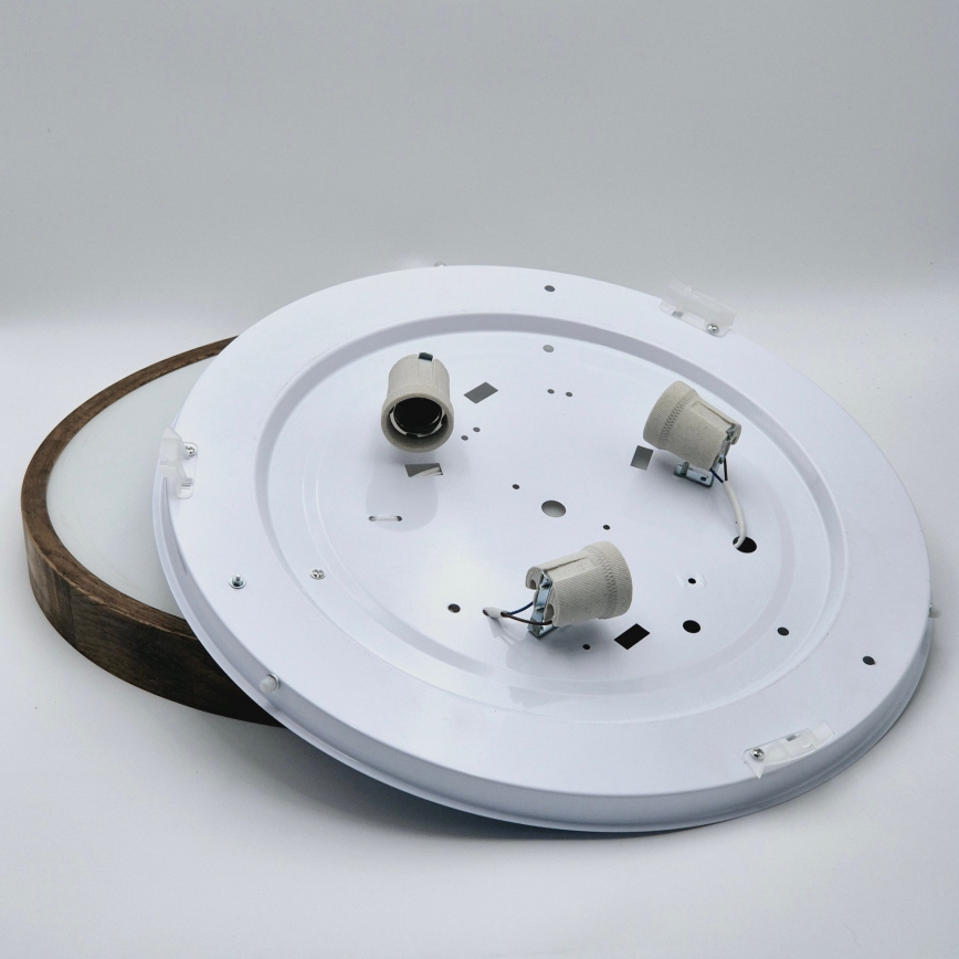 Brilagi - Plafoniera LED CARVALHO SLIM 3xE27/15W/230V rovere-noce Ø 47 cm