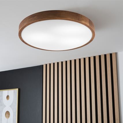 Brilagi - Plafoniera LED CARVALHO SLIM 3xE27/60W/230V quercia ciliegio diametro 47 cm