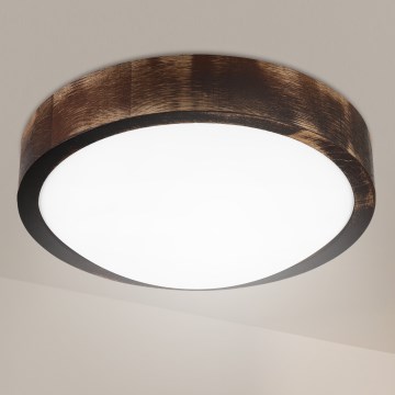 Brilagi - Plafoniera LED CARVALHO SLIM SMOKEY LED/20W/230V rovere Ø 27,5 cm