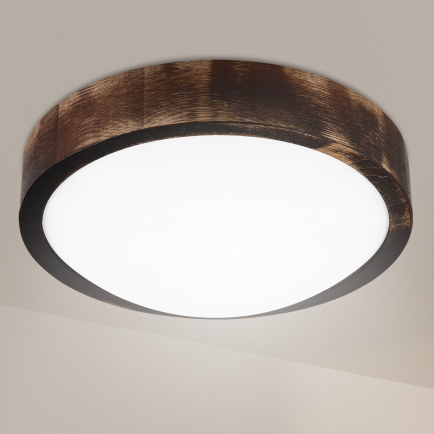 Brilagi - Plafoniera LED CARVALHO SLIM SMOKEY LED/20W/230V rovere Ø 27,5 cm