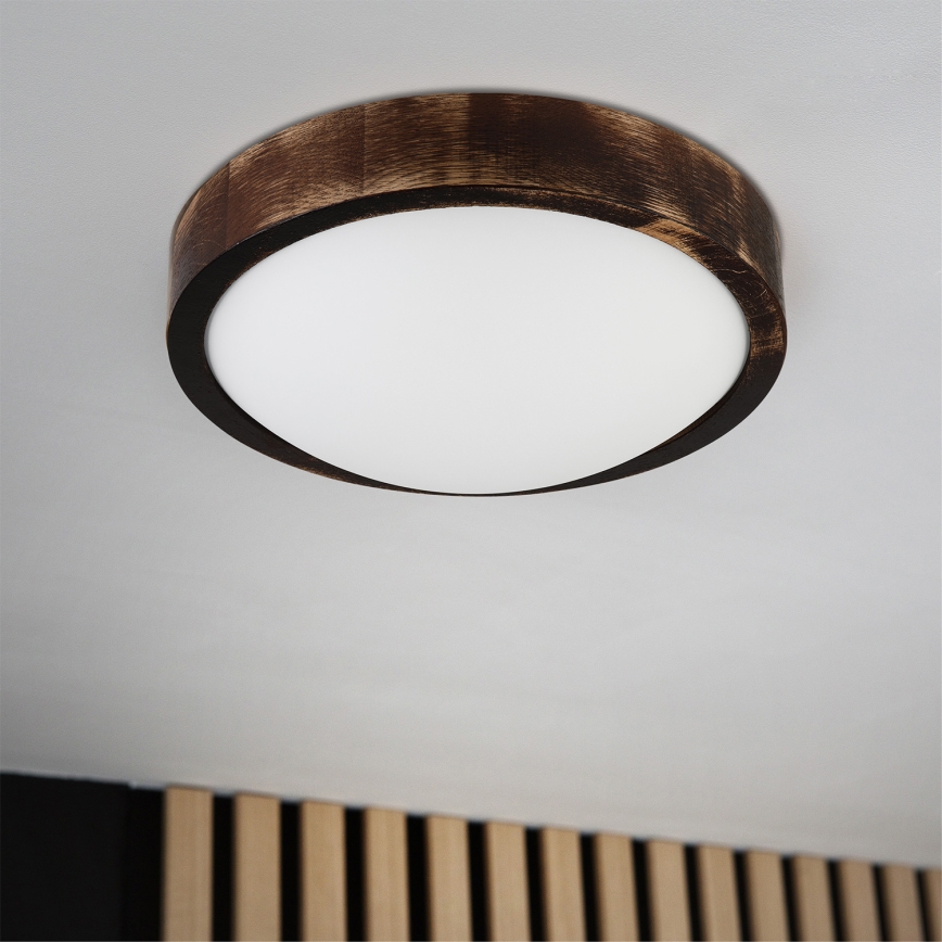 Brilagi - Plafoniera LED CARVALHO SLIM SMOKEY LED/20W/230V rovere Ø 27,5 cm