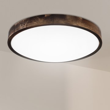 Brilagi - Plafoniera LED CARVALHO SLIM SMOKEY LED/36W/230V rovere Ø 47,5 cm