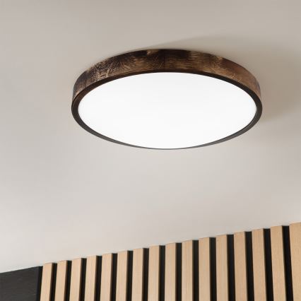 Brilagi - Plafoniera LED CARVALHO SLIM SMOKEY LED/36W/230V rovere Ø 47,5 cm