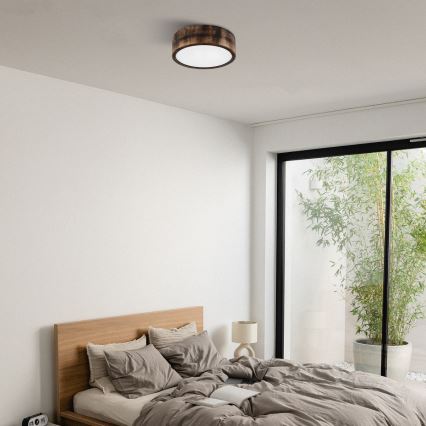Brilagi - Plafoniera LED CARVALHO SMOKEY LED/20W/230V rovere Ø 27,5 cm