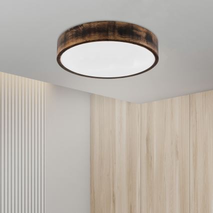 Brilagi - Plafoniera LED CARVALHO SMOKEY LED/36W/230V, finitura in rovere, diam. 47,5 cm
