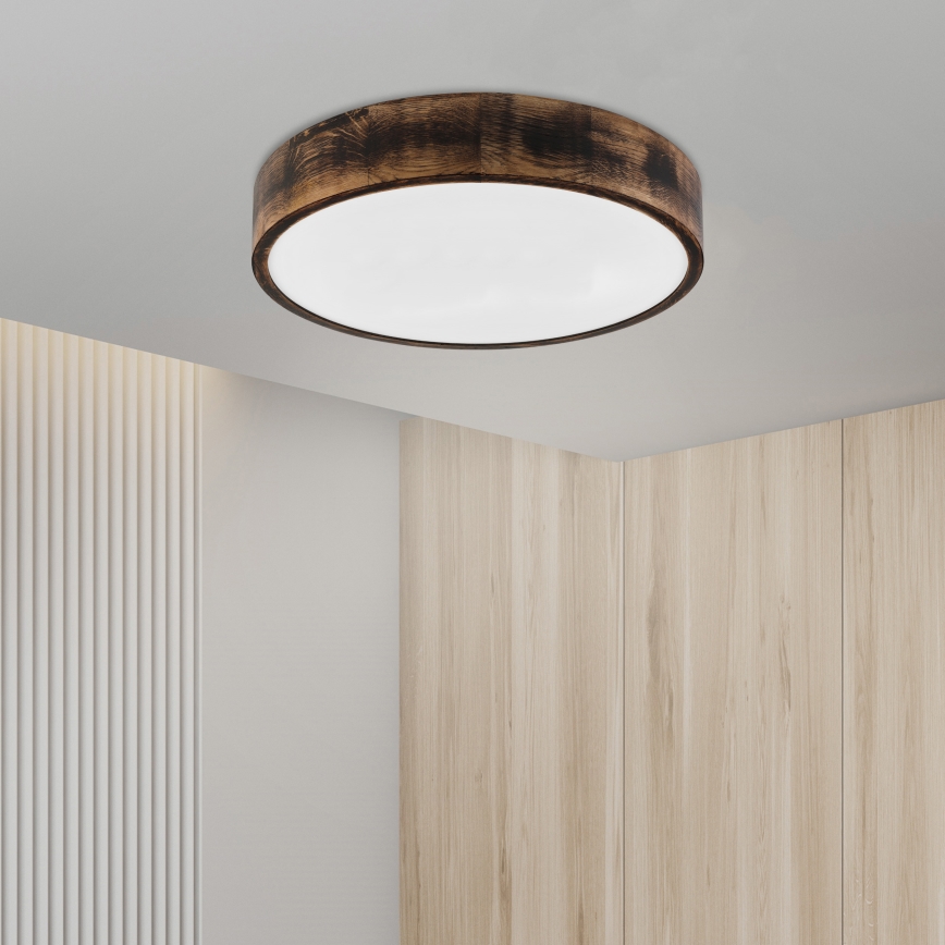 Brilagi - Plafoniera LED CARVALHO SMOKEY LED/36W/230V, finitura in rovere, diam. 47,5 cm