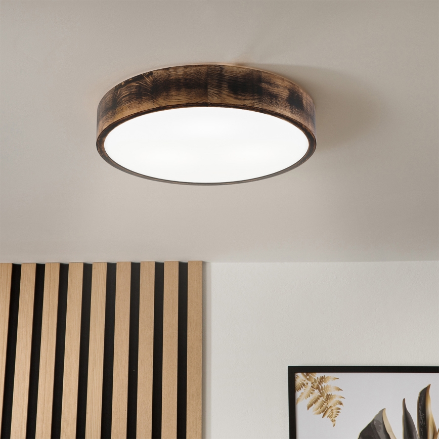 Brilagi - Plafoniera LED CARVALHO SMOKEY LED/36W/230V, finitura in rovere, diam. 47,5 cm