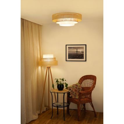 Brilagi - Plafoniera LED CEDAR LUNETA LED/26W/230V beige/marrone/color crema