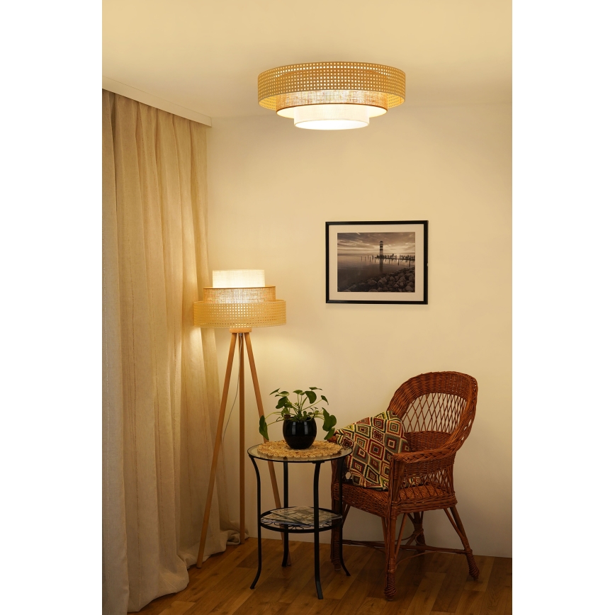 Brilagi - Plafoniera LED CEDAR LUNETA LED/26W/230V beige/marrone/color crema