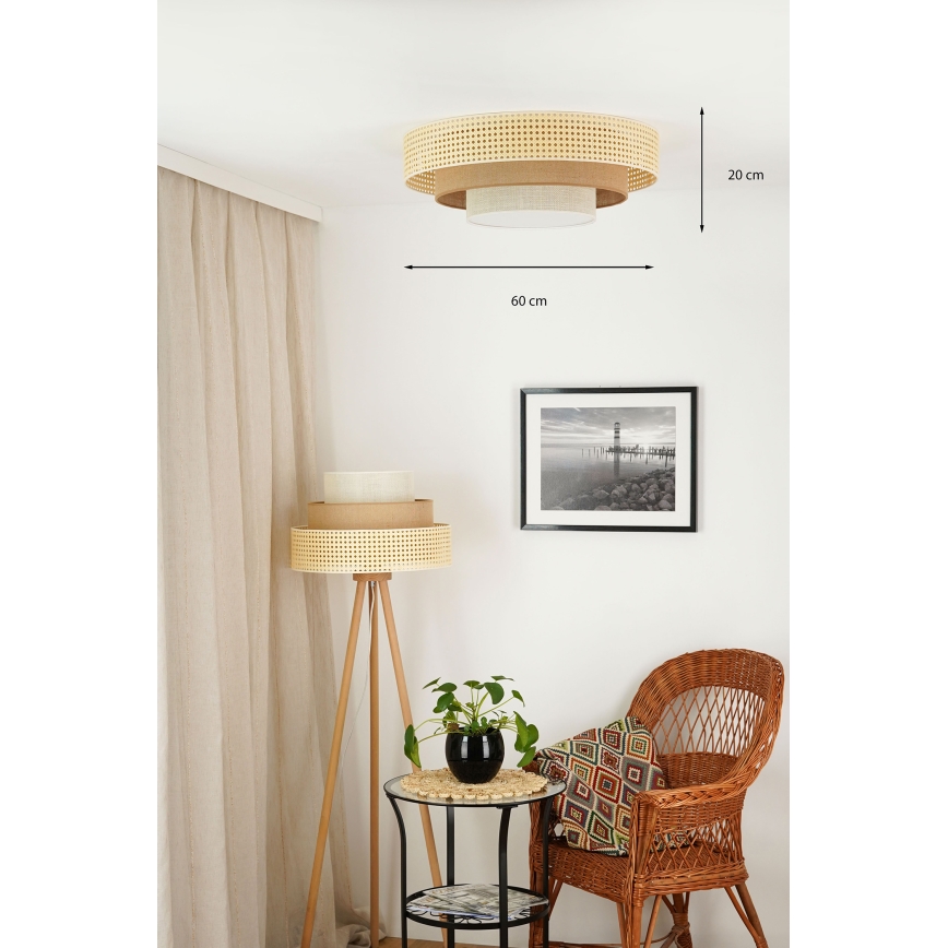Brilagi - Plafoniera LED CEDAR LUNETA LED/26W/230V beige/marrone/color crema