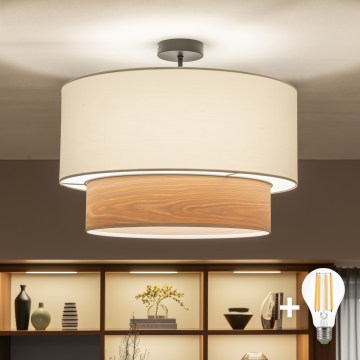 Brilagi - Plafoniera LED CERIA a montaggio superficiale 1xE27/60W/230V Ø 50 cm nero/bianco/beige