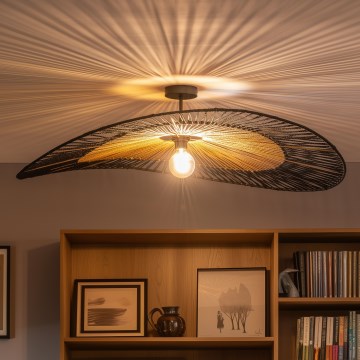 Brilagi - Plafoniera LED CERIA BOHO 1xE27/60W/230V Ø 100 cm nero/marrone