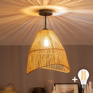 Brilagi - Plafoniera LED CERIA BOHO 1xE27/60W/230V Ø 30 cm nero/marrone