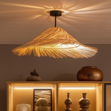 Brilagi - Plafoniera LED CERIA BOHO 1xE27/60W/230V Ø 70 cm nero/beige
