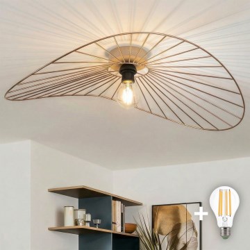 Brilagi - Plafoniera LED CERIA WIRE 1xE27/40W/230V 60x80 cm bronzo/rovere