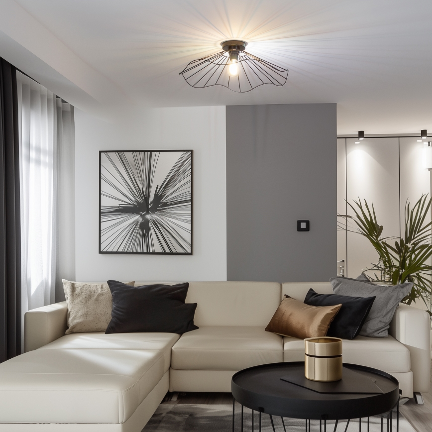 Brilagi - Plafoniera LED CERIA WIRE 1xE27/40W/230V Ø 60 cm nera