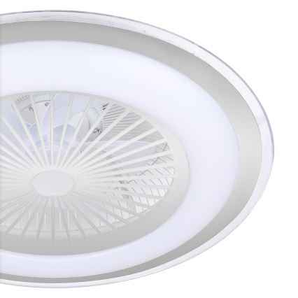 Brilagi - Plafoniera LED con ventilatore dimmerabile RONDA LED/65W/230V 3000K-6500K argento+ telecomando