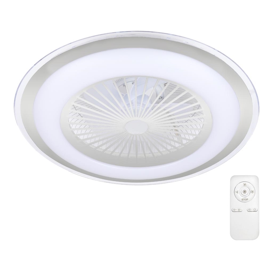 Brilagi - Plafoniera LED con ventilatore dimmerabile RONDA LED/65W/230V 3000K-6500K argento+ telecomando