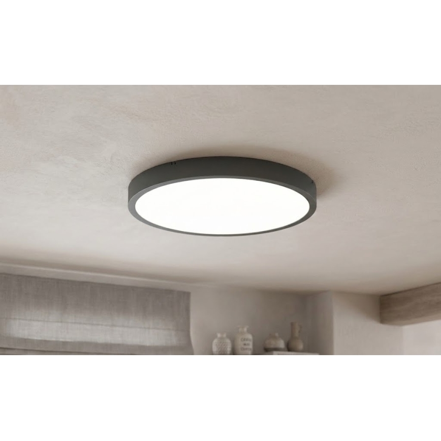 BRILAGI - Plafoniera da bagno LED con sensore ZENNA LED/24W/230V Ø 35 cm IP44 antracite + telecomando