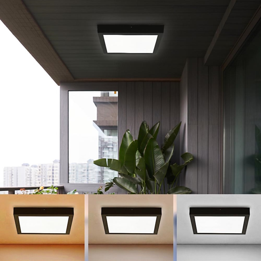 Brilagi - Plafoniera LED da bagno FRAME LED/24W/230V 30x30 cm 3000/4000/6000K IP44 nero