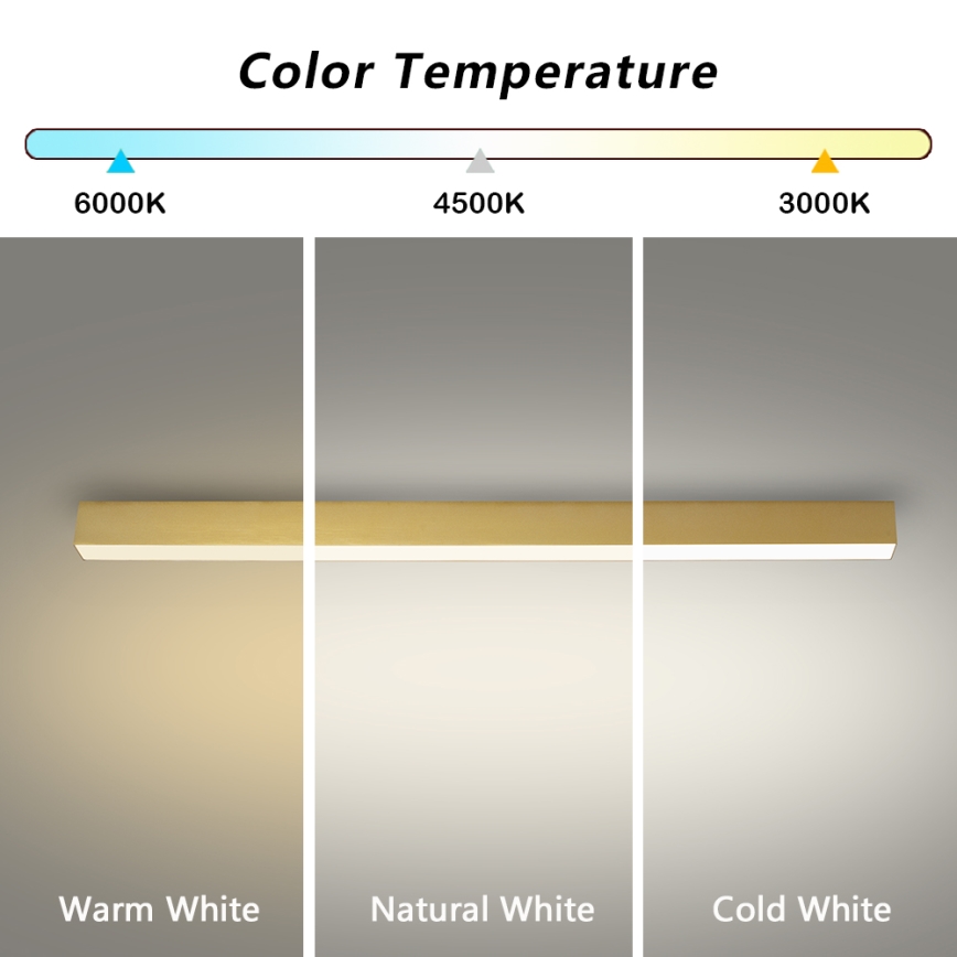 Brilagi - Plafoniera LED per bagno SLEEKLINE LED/40W/230V 3000/4500/6000K dorata IP44