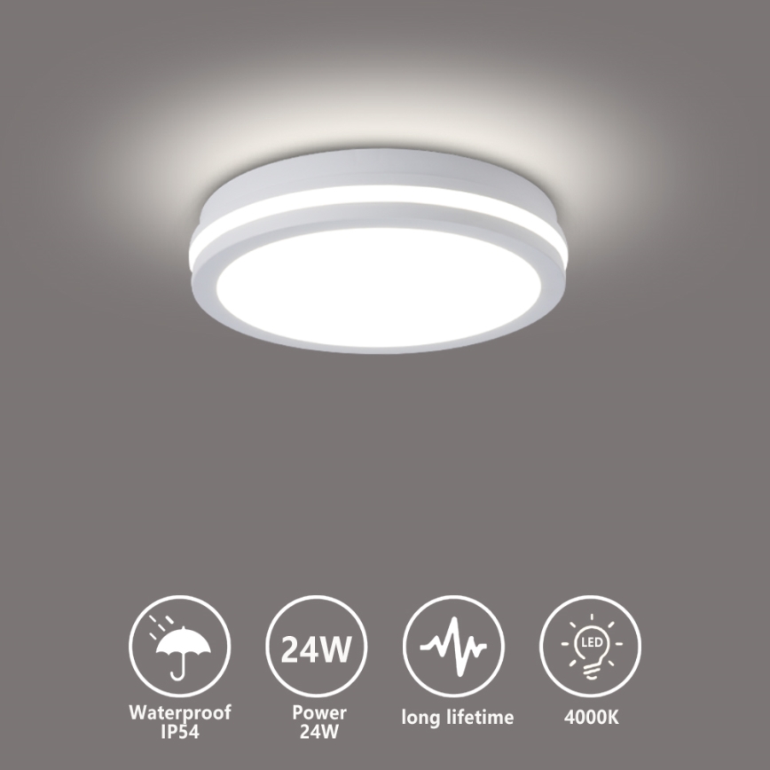 Brilagi - Plafoniera LED da esterno BENE LED/24W/230V diam. 26 cm bianca IP54