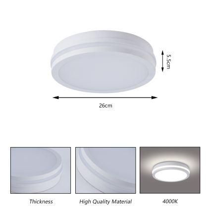 Brilagi - Plafoniera LED da esterno BENE LED/24W/230V diam. 26 cm bianca IP54