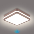 Brilagi - Plafoniera LED da esterno con sensore BENE LED/18W/230V 21,5x21,5 cm marrone IP54