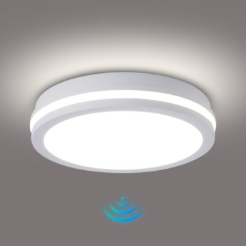 Brilagi - Plafoniera LED da esterno con sensore BENE LED/24W/230V Ø 26 cm bianco IP54