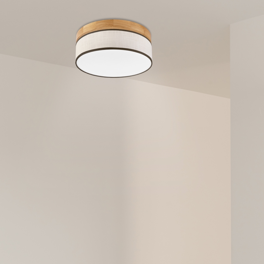Brilagi - Plafoniera LED da soffitto BELLADONNA LED/20W/230V Ø 30 cm crema/rovere