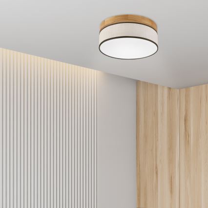 Brilagi - Plafoniera LED da soffitto BELLADONNA LED/20W/230V Ø 30 cm crema/rovere