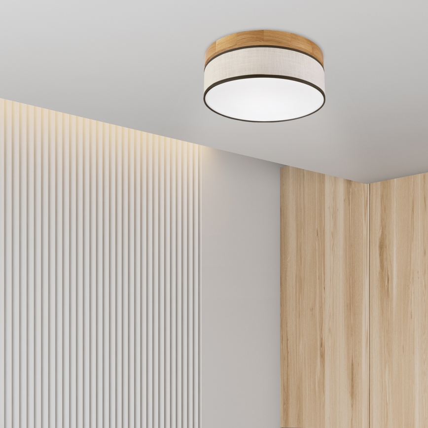 Brilagi - Plafoniera LED da soffitto BELLADONNA LED/20W/230V Ø 30 cm crema/rovere