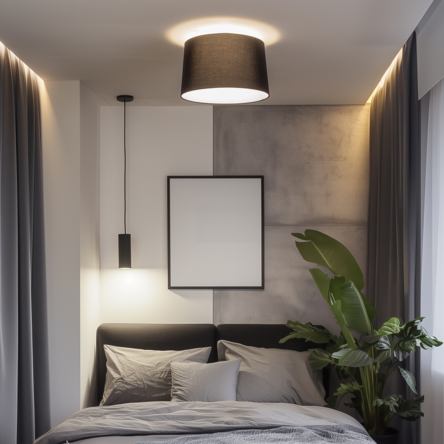 Brilagi - Plafoniera LED da soffitto CERIA 1xE27/40W/230V Ø 45 cm nero