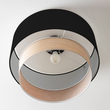 Brilagi - Plafoniera LED da soffitto CERIA 1xE27/40W/230V Ø 50 cm nero/beige