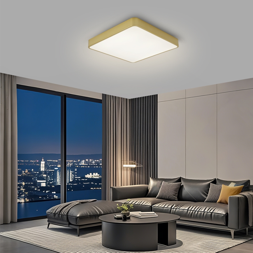 Brilagi - Plafoniera LED da soffitto POOL SQUARE LED/48W/230V 3000/4000/6000K 50x50 cm dorata