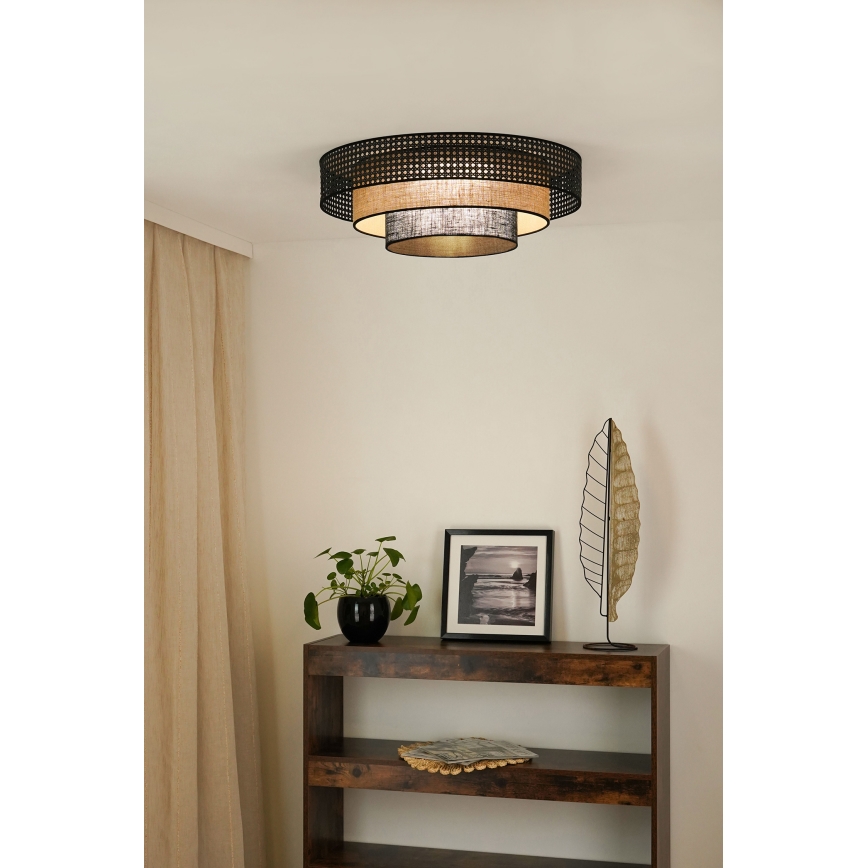 Brilagi - Plafoniera LED DAKOTA LUNETA LED/12W/230V diametro 60 cm 3000K/4000K/6400K nero/beige