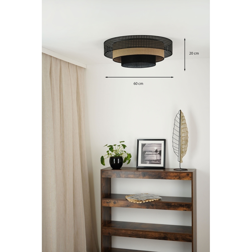 Brilagi - Plafoniera LED DAKOTA LUNETA LED/12W/230V diametro 60 cm 3000K/4000K/6400K nero/beige