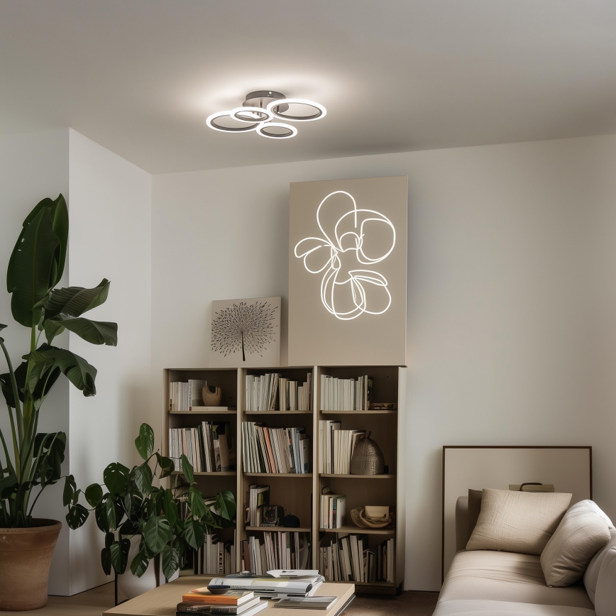 Brilagi - Lampadario a soffitto dimmerabile a LED ORBITS LED/50W/230V 3000-6500K nero + telecomando