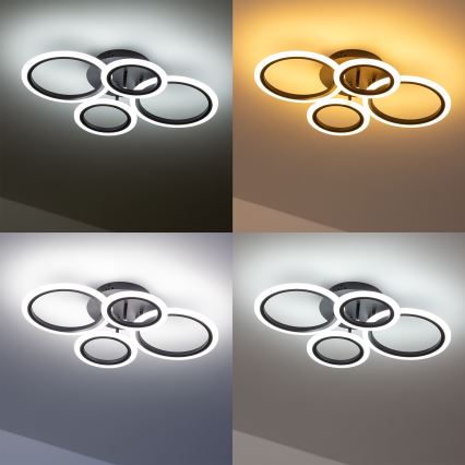 Brilagi - Lampadario a soffitto dimmerabile a LED ORBITS LED/50W/230V 3000-6500K nero + telecomando