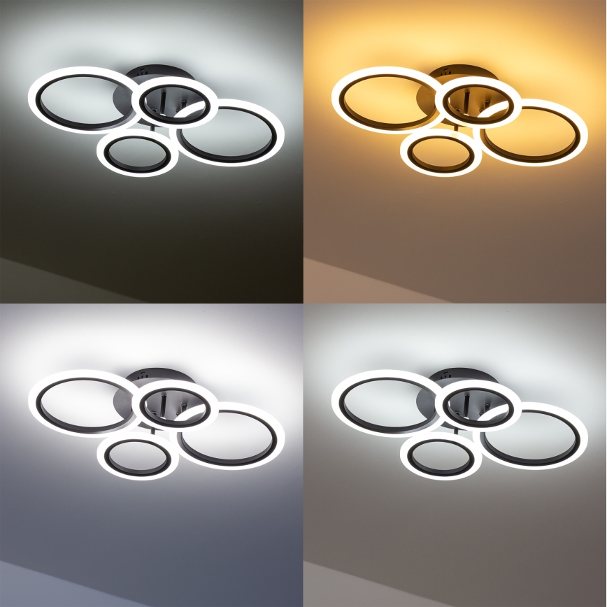 Brilagi - Lampadario a soffitto dimmerabile a LED ORBITS LED/50W/230V 3000-6500K nero + telecomando