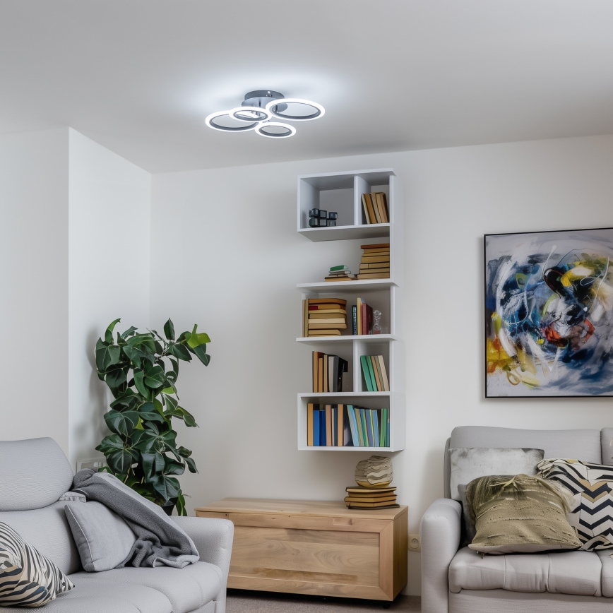 Brilagi - Lampadario a soffitto dimmerabile a LED ORBITS LED/50W/230V 3000-6500K nero + telecomando