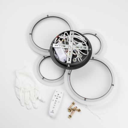Brilagi - Lampadario a soffitto dimmerabile a LED ORBITS LED/50W/230V 3000-6500K nero + telecomando
