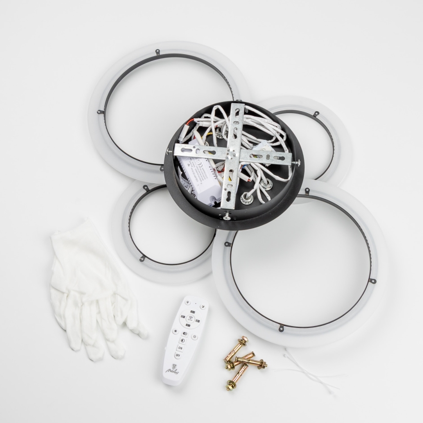 Brilagi - Lampadario a soffitto dimmerabile a LED ORBITS LED/50W/230V 3000-6500K nero + telecomando