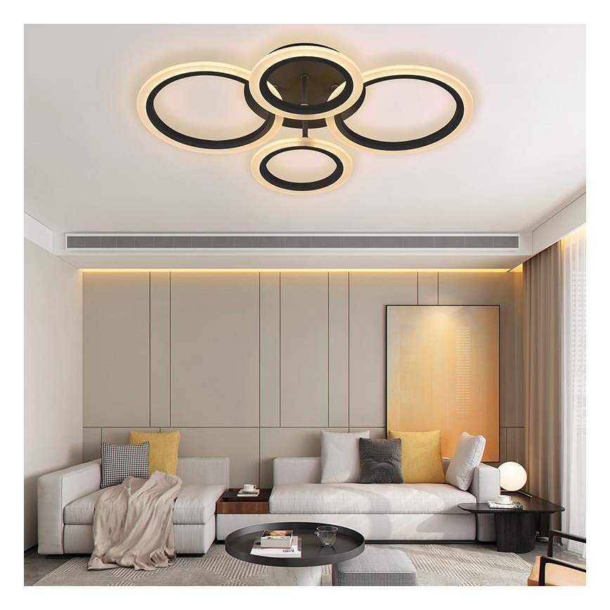 Brilagi - Lampadario a soffitto dimmerabile a LED ORBITS LED/50W/230V 3000-6500K nero + telecomando